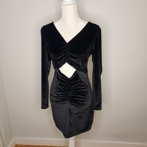 Abercrombie, Vetvet Cutout Dress, Black